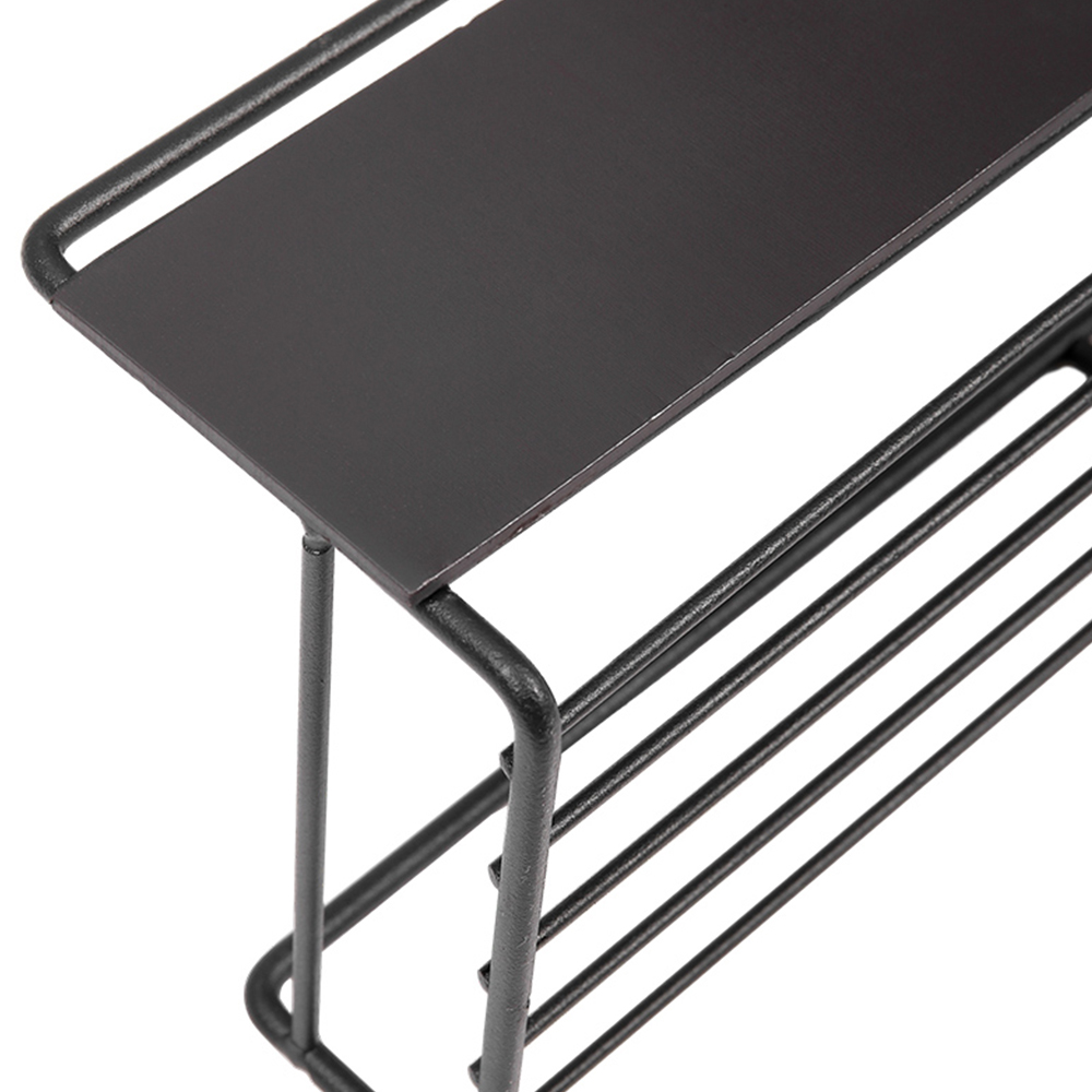 Living and Home 2 Piece Magnetic Fridge Storage Shelf with Hooks Image 7