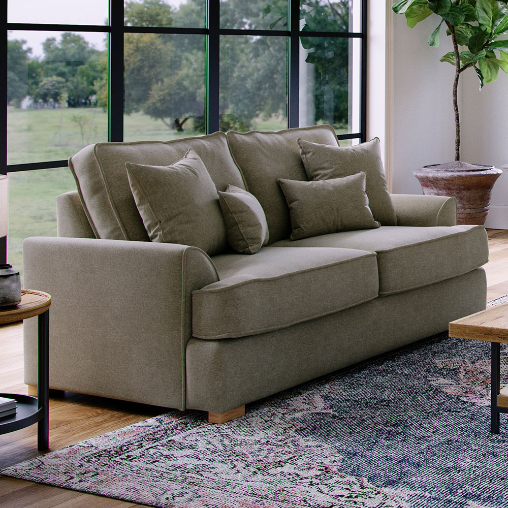 Alba City 2 Seater Fossil Fabric Sofa Image 1