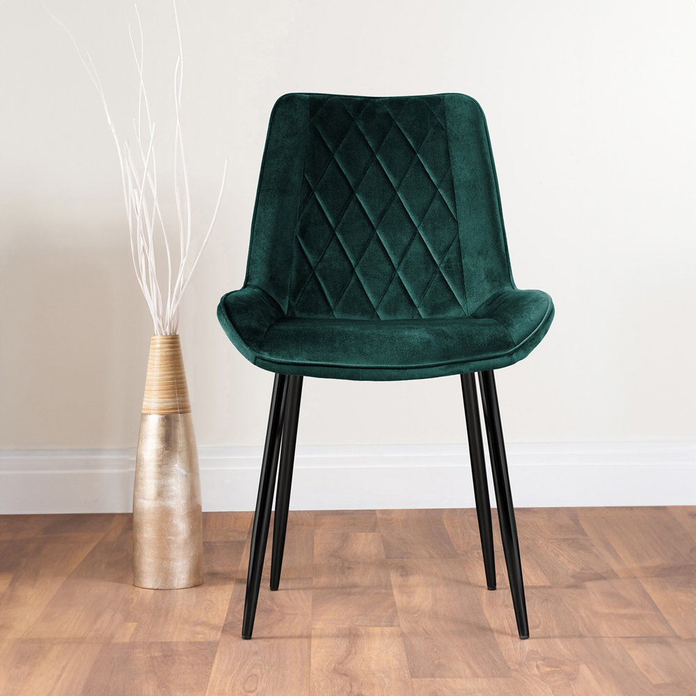 Furniturebox Solo Cesano 4 Seater Dining Set Brown Green and Black Image 3