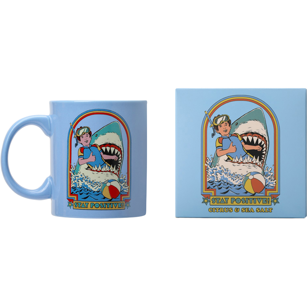 Steve Rhodes Stay Positive Citrus and Sea Salt Scented Candle with Blue Mug Image 3