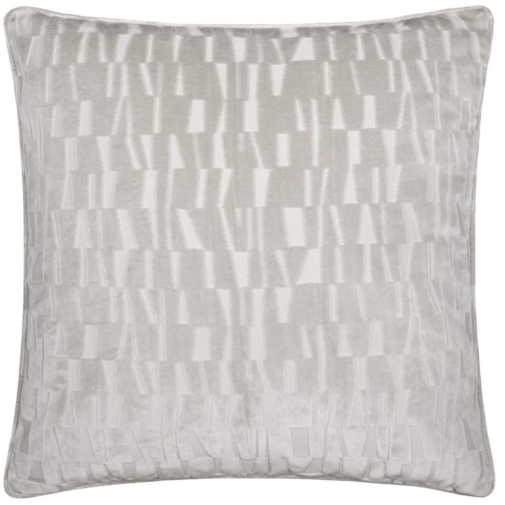 Paoletti Manhattan Silver Velvet Cushion 50 x 50cm Image 1