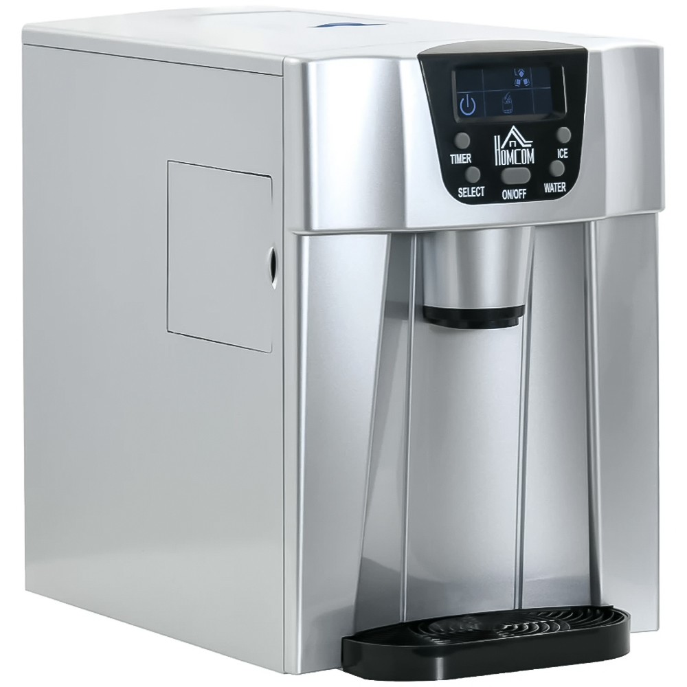 HOMCOM 800-141 Silver Ice Maker Machine and Water Dispenser 3L Image 1