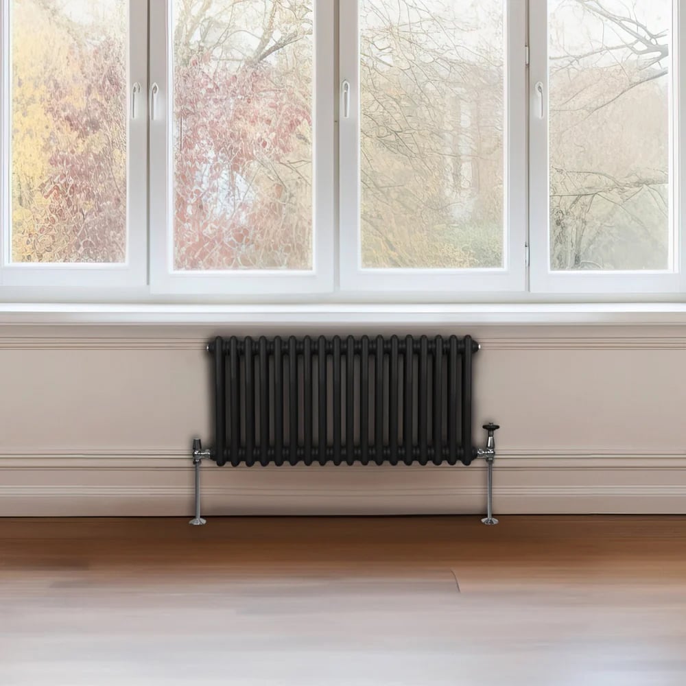 Monster Shop 1975 BTU Black Traditional 2 Column Radiator 300 x 832mm Image 2