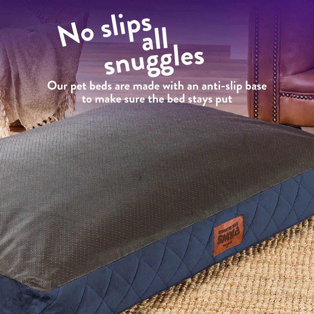Slumberdown Extra Large Blue Padded Pet Bed Image 5