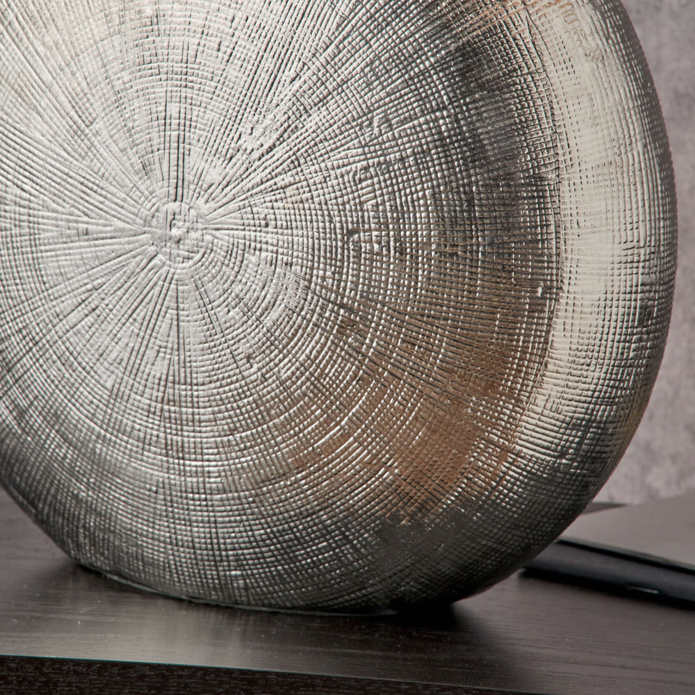 Pacific Lifestyle Alpha Silver Textured Ceramic Table Lamp Image 3