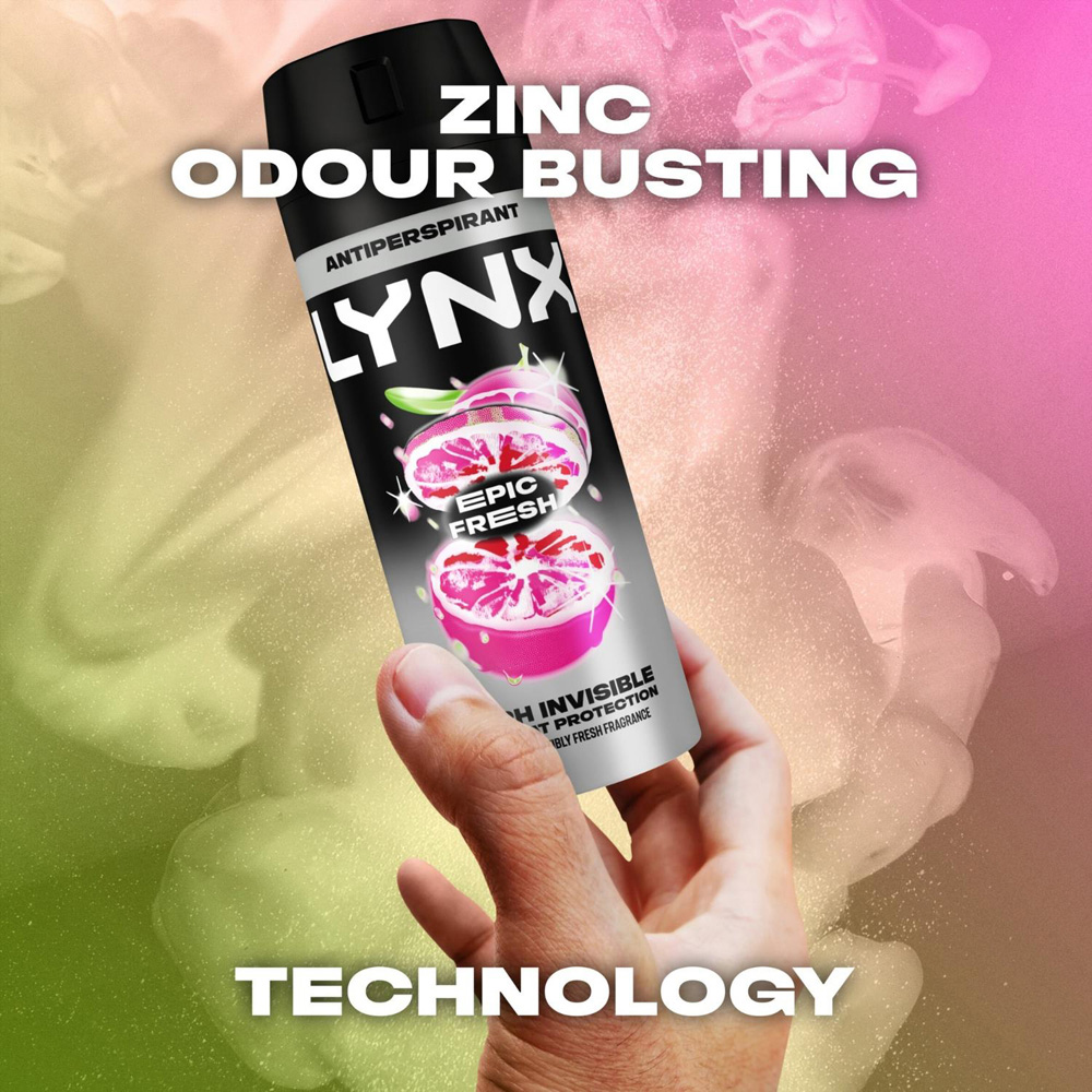 Lynx Epic Fresh 72H Sweat Protection Anti-Perspirant Aerosol Deodorant Body Spray 150ml 30 Pack Image 5