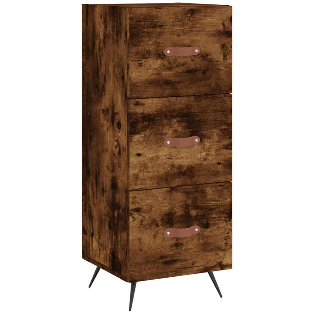 vidaXL 3 Drawer Smoked Oak Sideboard Image 2