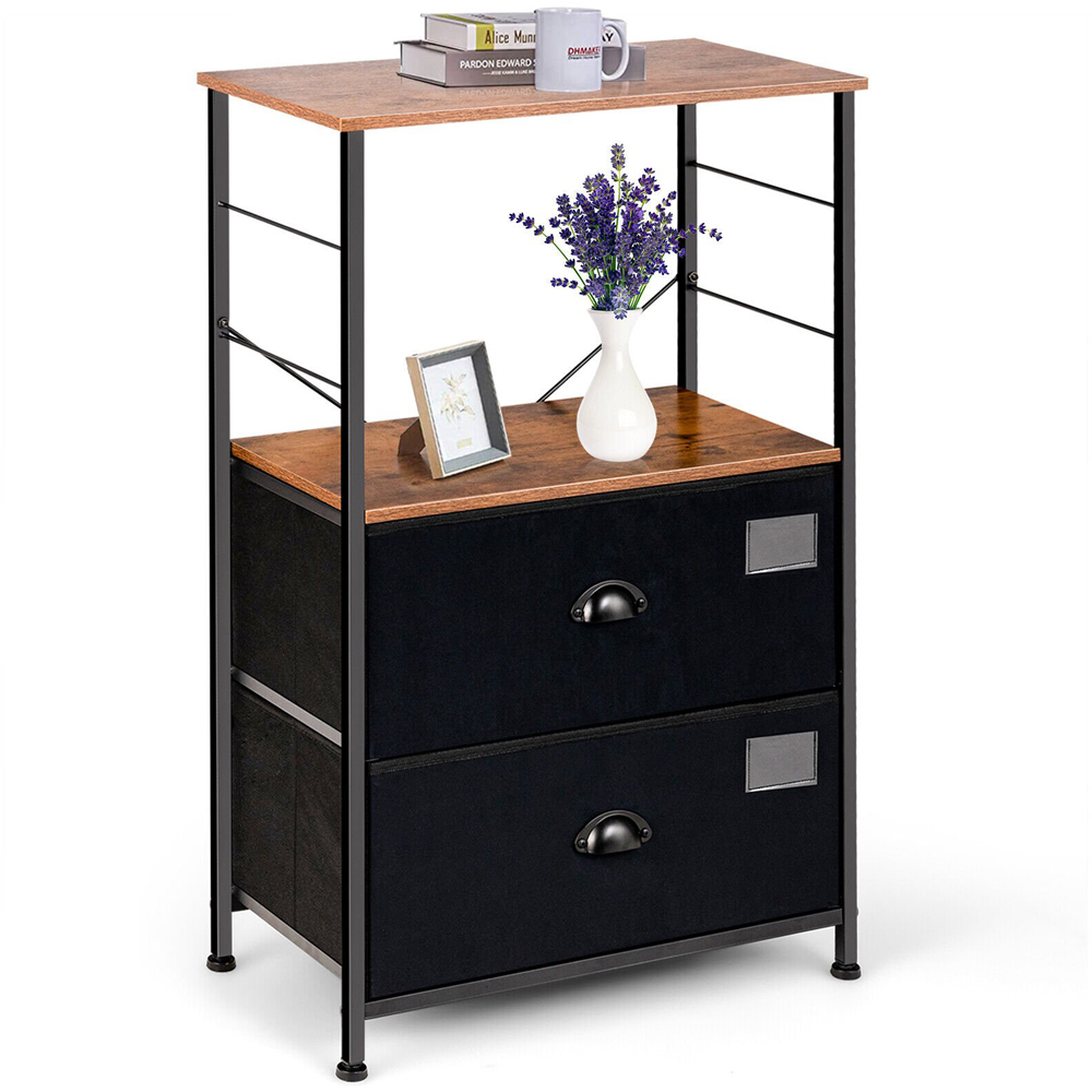 Costway 2 Drawer Single Shelf Storage Unit Image 2
