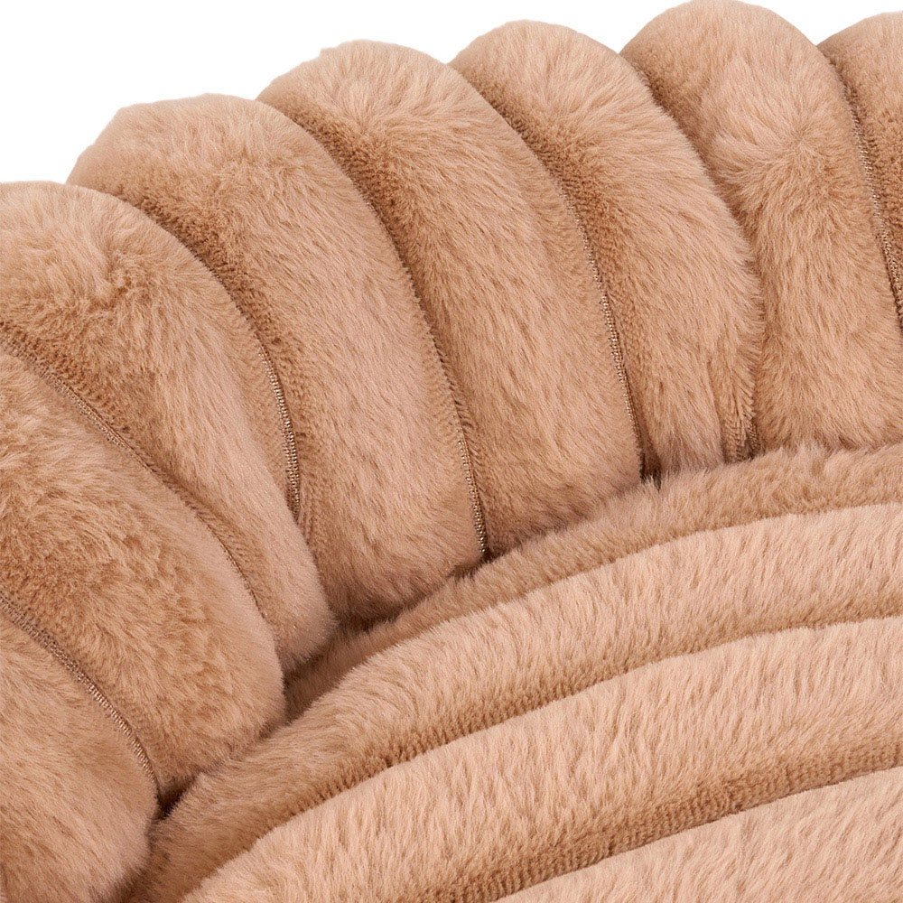 H&O Direct 80cm Khaki Round Soft Warm Pet Bed Image 4