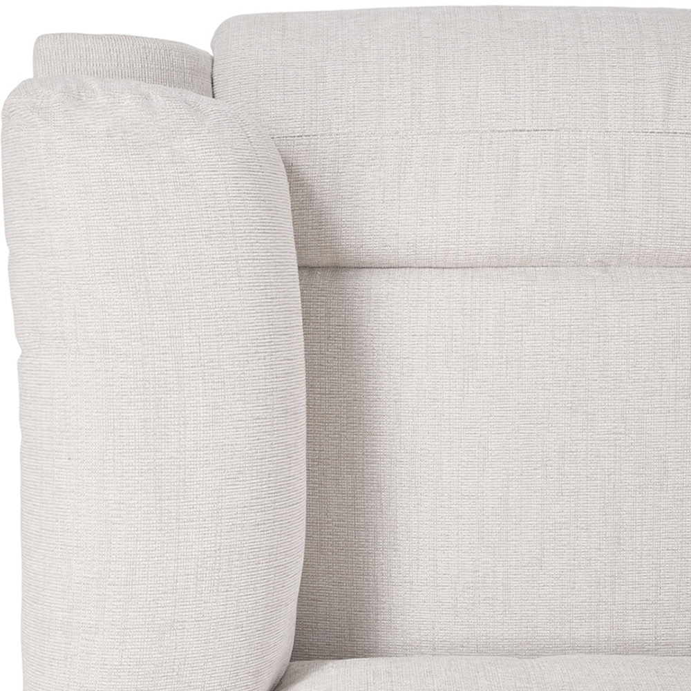 Living and Home Beige White Chenille Push Back Recliner Armchair with Footrest Image 8