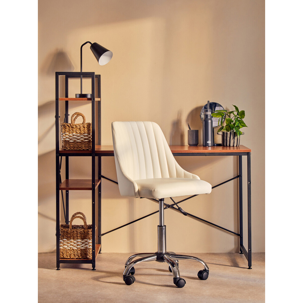 Interiors by Premier Brent Off White Swivel Home Office Chair Image 8