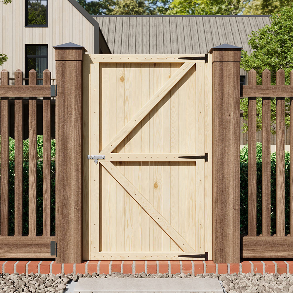 Living and Home Sturdy Wooden Garden Gate with Latch 99 x 6 x 180cm Image 7