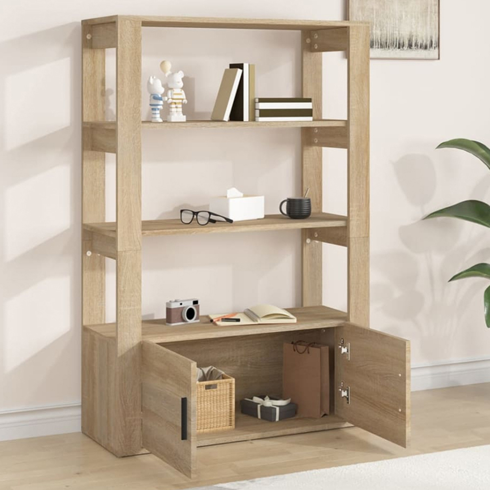 vidaXL 2 Door 3 Shelf Sonoma Oak Sideboard Image 1