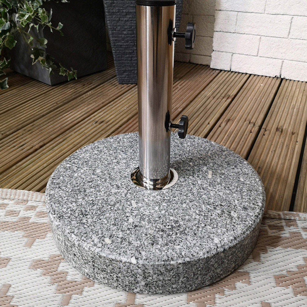 Samuel Alexander Round Granite Parasol Base 25kg Image 2