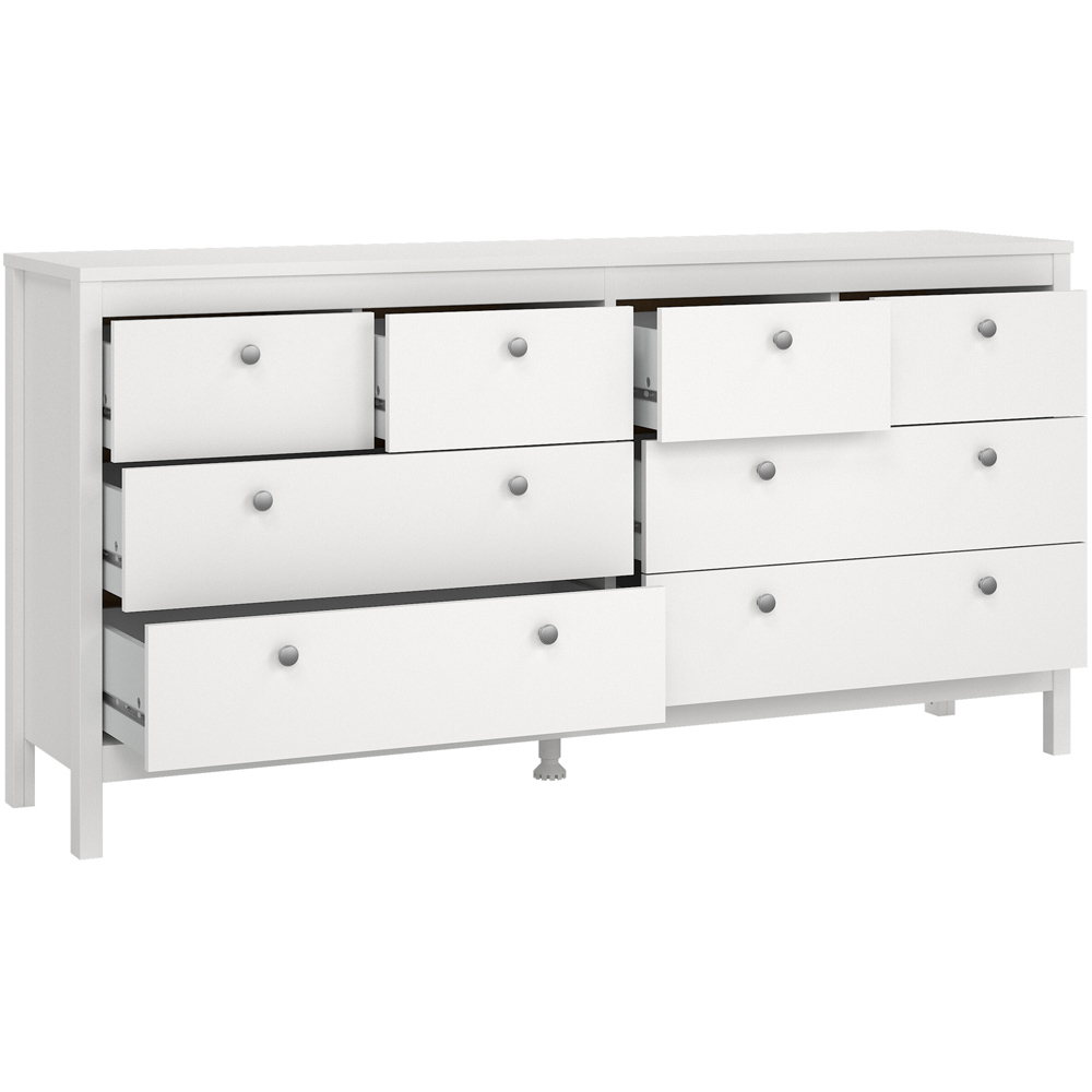 Florence Madrid 8 Drawers White Double Dresser Image 4