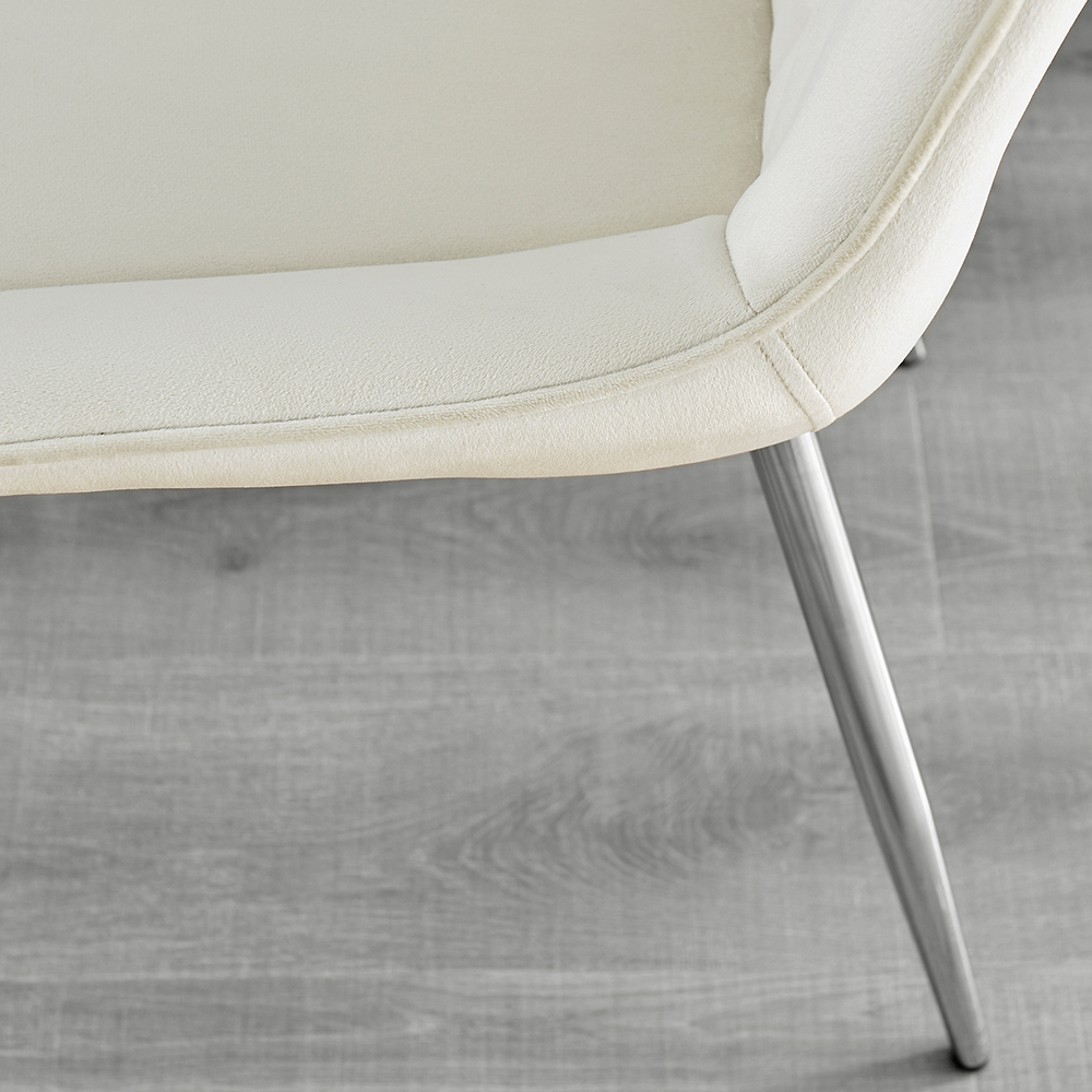 Furniturebox Copeland Cesano Marble Effect 2 Seater Dining Set White Cream and Chrome Image 8