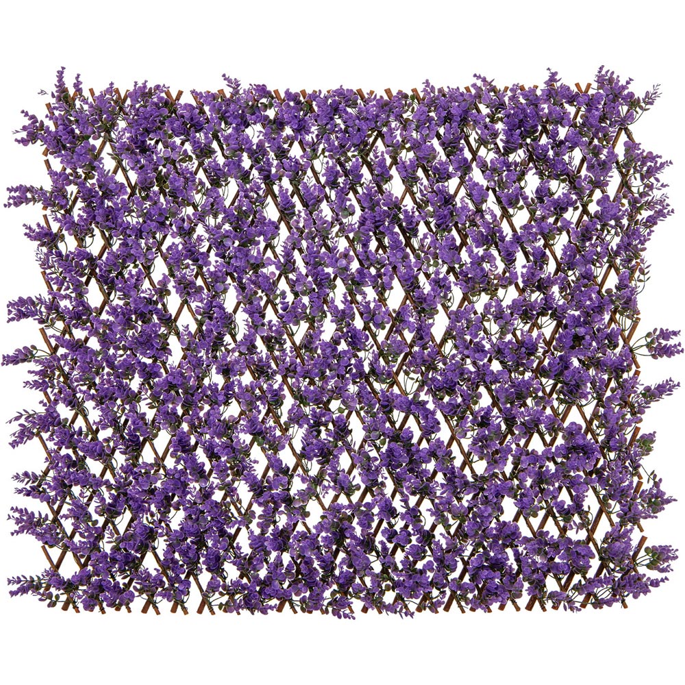 Costway Purple 2.9 x 5.9ft Decorative Fence Panel with Real Willow Frame Image 2