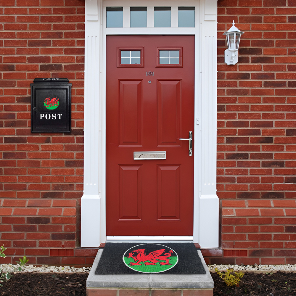 Arboria Garden Decor Dragon Post Box and Doormat Set Image 2