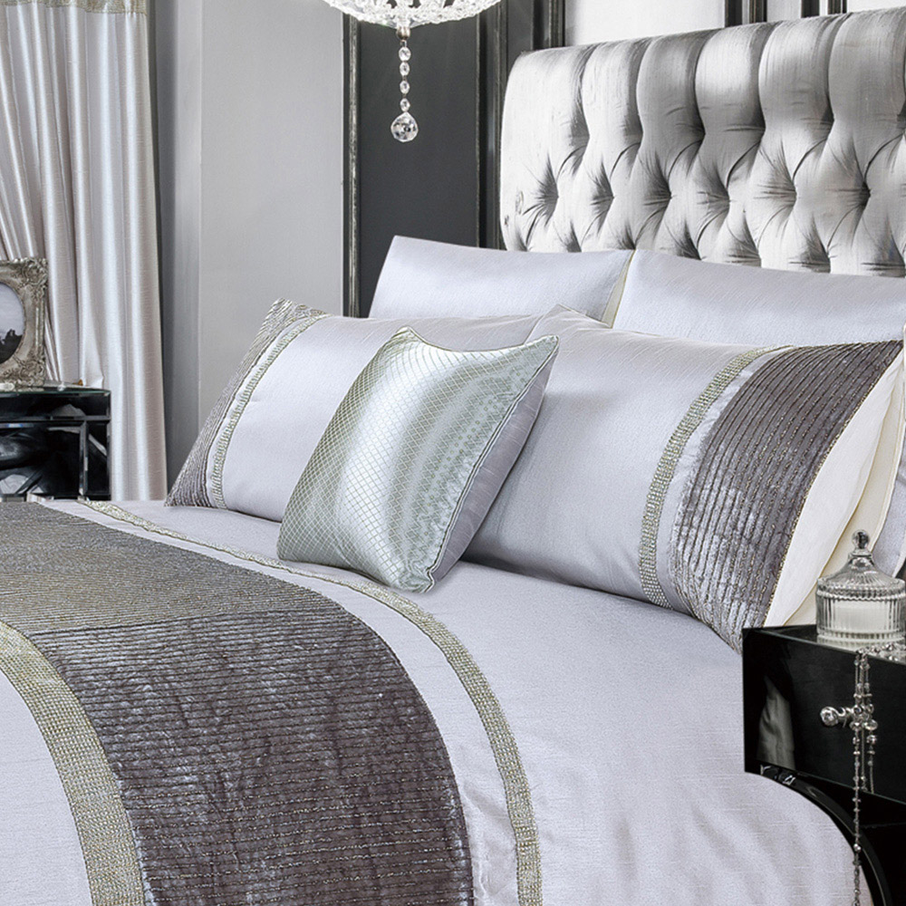 Intimates Chanelle Single Silver Diamante-Style Embellished Duvet Cover Set Image 2