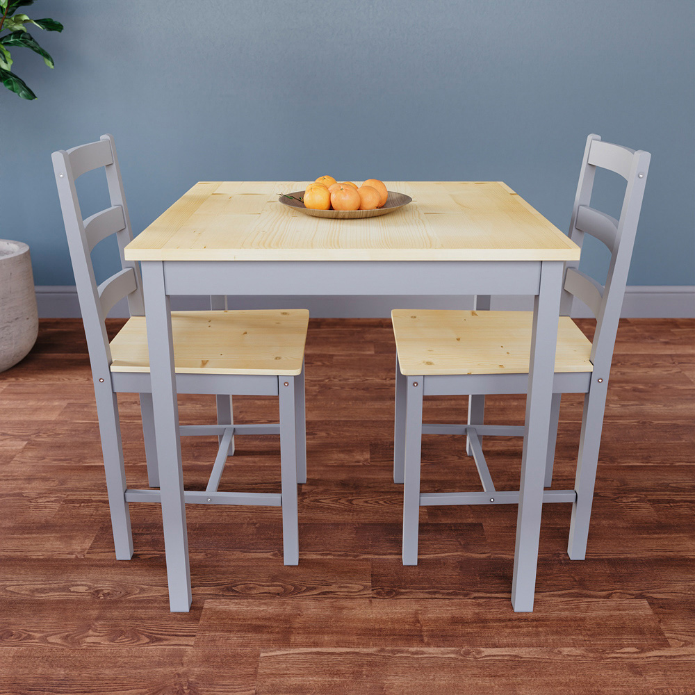 Vida Designs Yorkshire 2 Seater Dining Set Grey and Pine Image 4