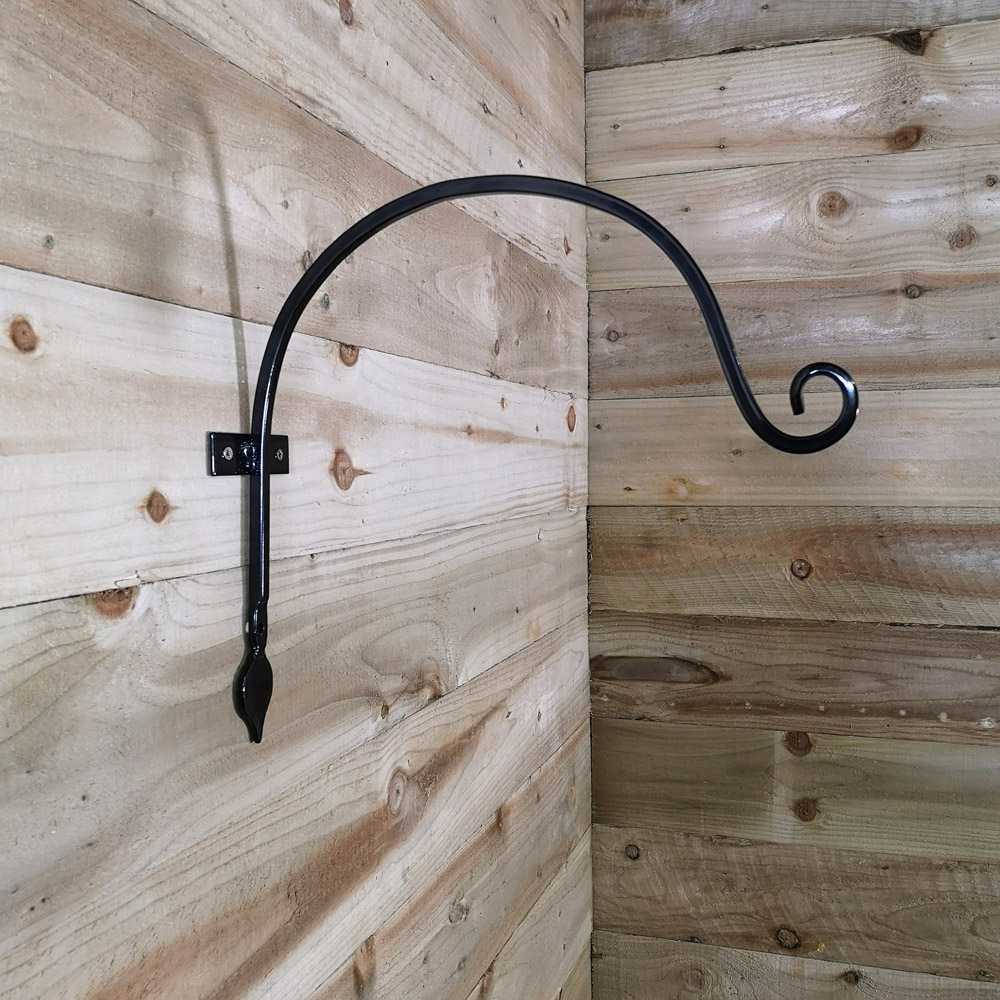 Samuel Alexander Heavy Duty Black Metal Wall Bracket Hook 38cm Image 2
