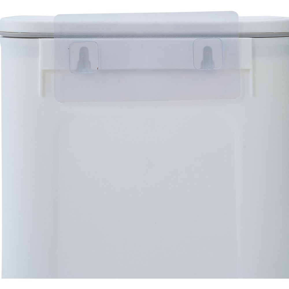 Living and Home White Wall-Mounted Waste Bin with Lid 28cm Image 5