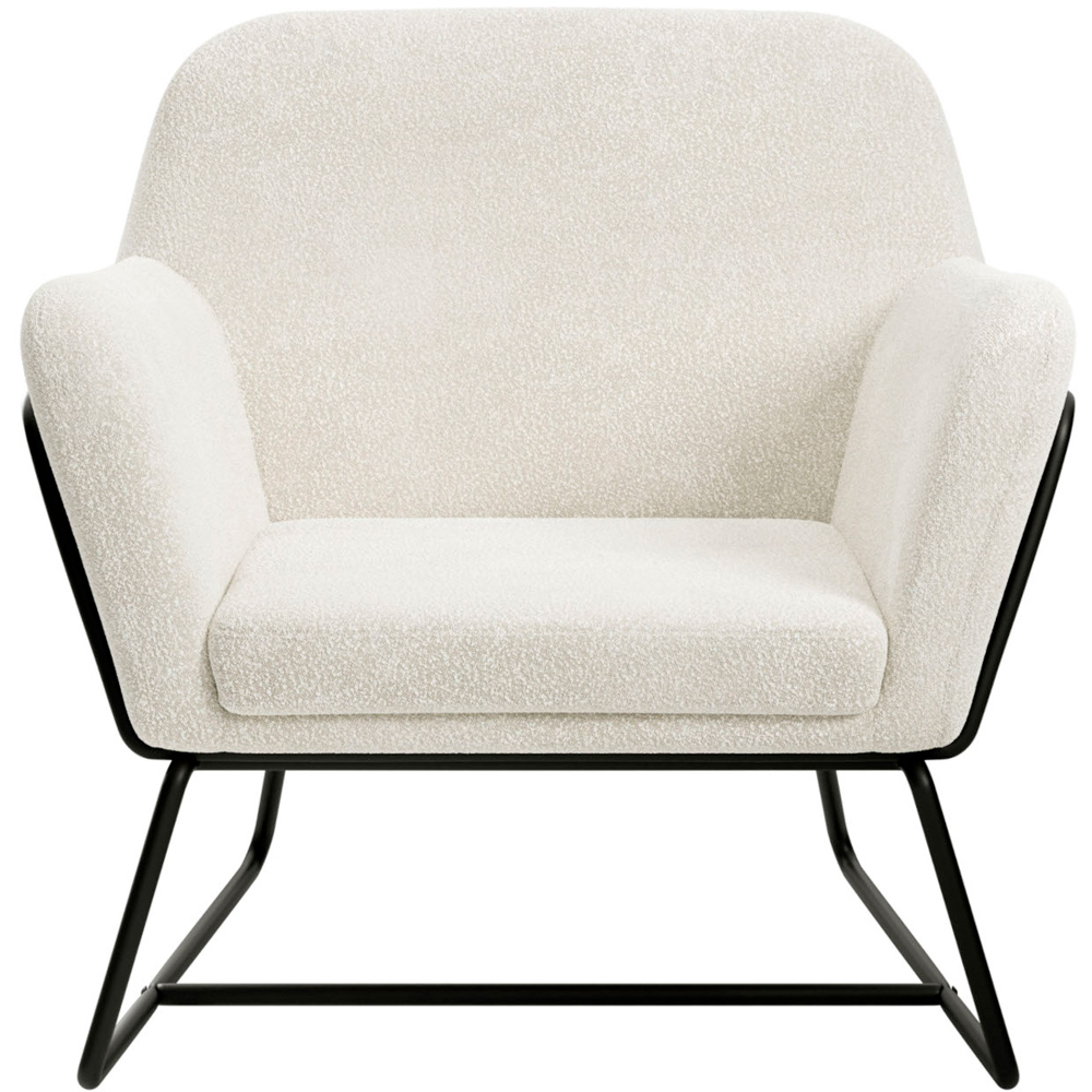 Charles Matte Black and Ivory Boucle Armchair Image 3