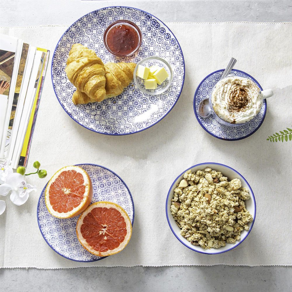 Nicola Spring Navy Hand Printed 30 Piece Dinner Set Image 3