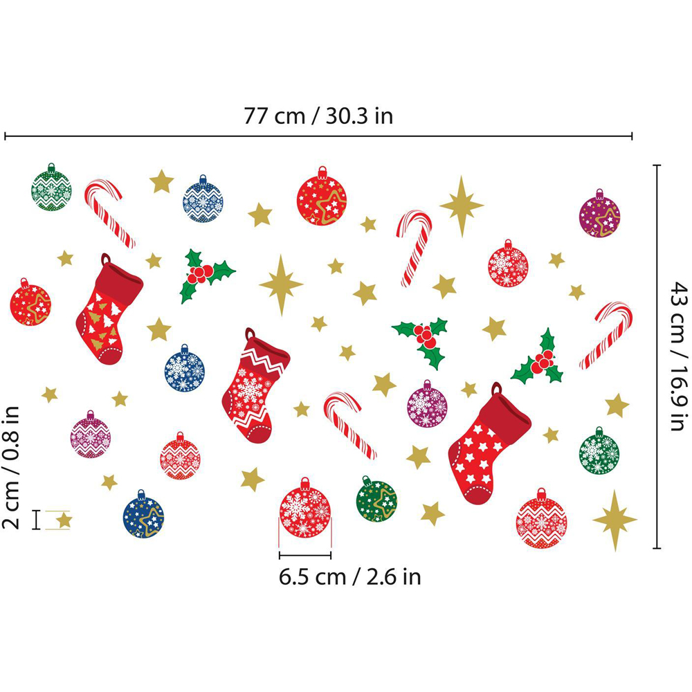 Walplus Merry Double-Sided Christmas Window Stickers 54 Piece Image 6