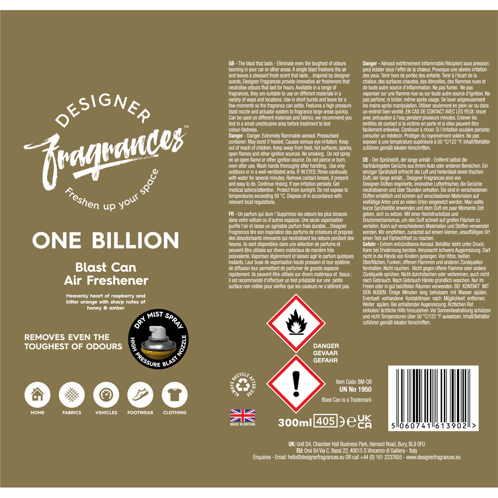 Designer Fragrances Blast Can Air Freshener Image 3