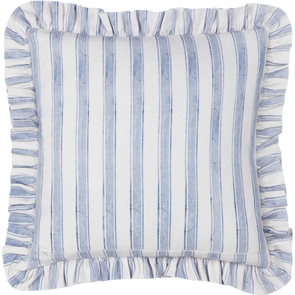 Furn Noortje Ruffle Bows Blue Cotton Reversible Cushion 43 x 43cm Image 3