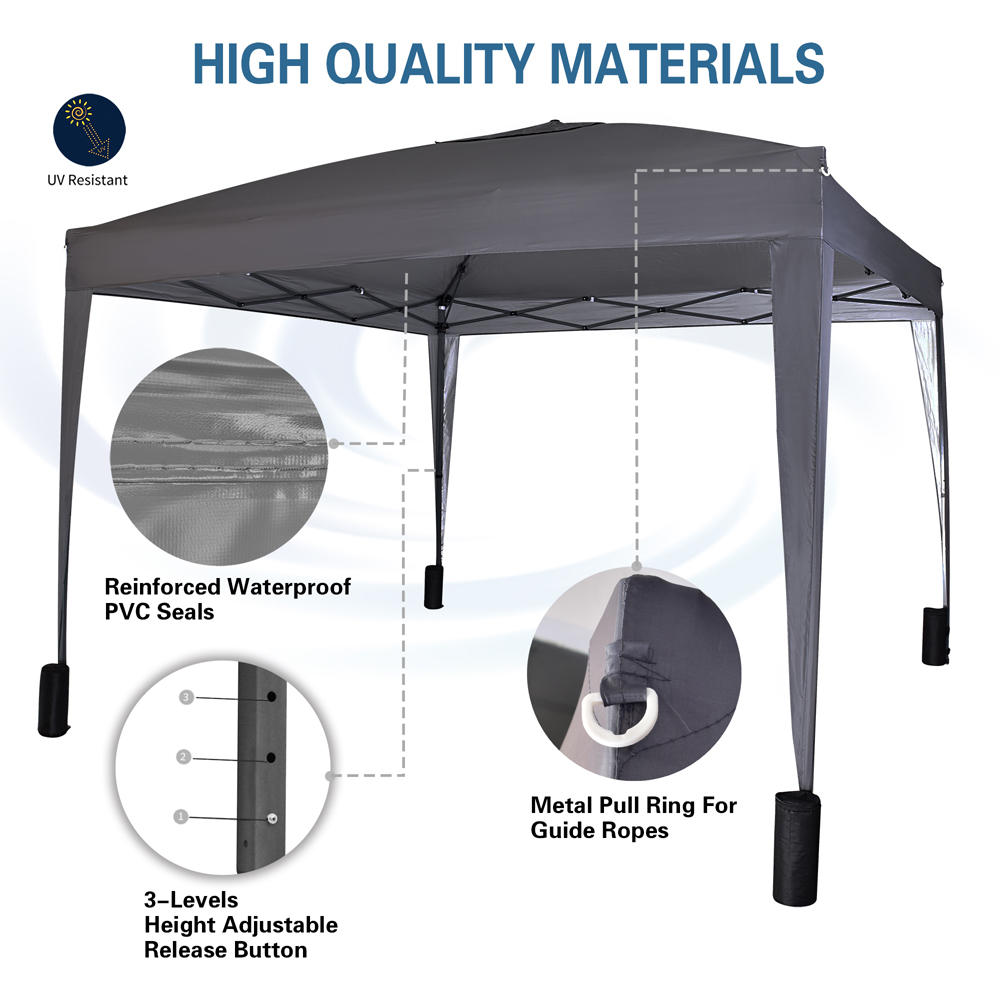 Grey Pop Up Outdoor Gazebo 2 x 2m Image 8