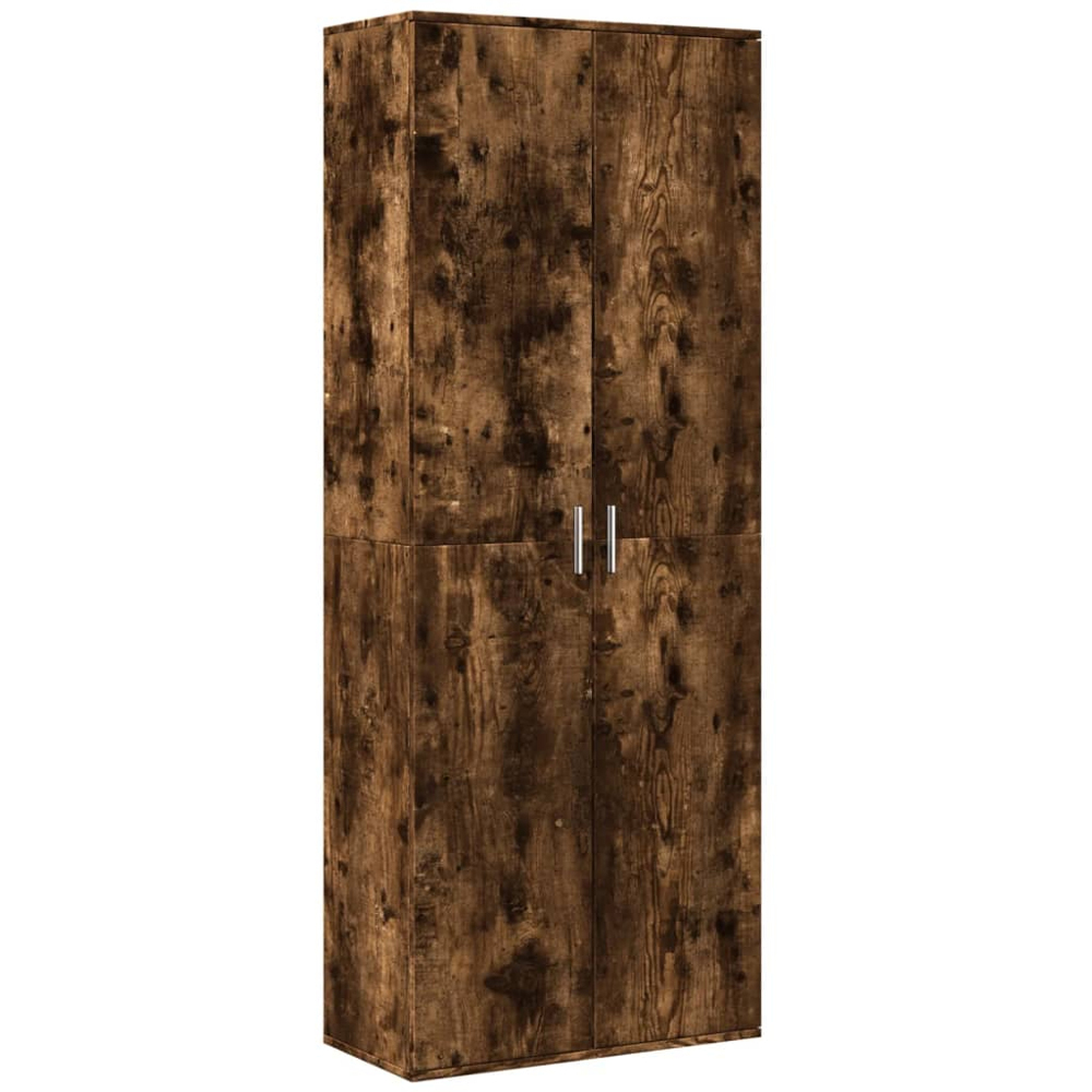 vidaXL 2 Door Smoked Oak High Cabinet Image 2