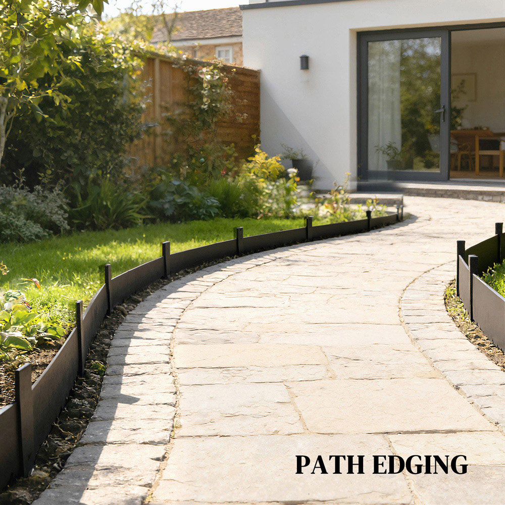 Outsunny 15 x 115cm 5 Pack Black Garden Picket Fence Panel Image 8