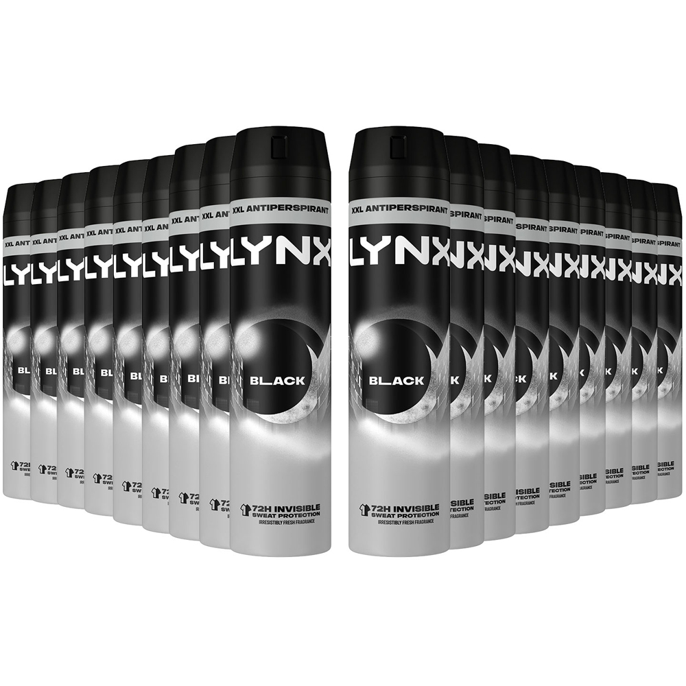 Lynx Black Frozen Pear and Cedarwood 72H Protection Anti-Perspirant Deodorant Spray 250ml 18 Pack Image 1