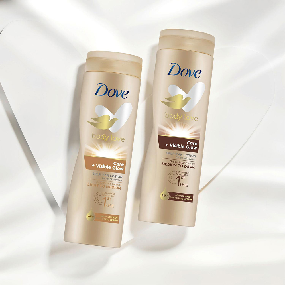Dove Visible Glow and Care Fair to Medium Self Tan Lotion 400ml 6 Pack Image 4
