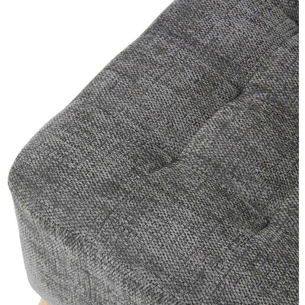 Living and Home Grey Chenille Button Tufted Square Footstool Image 5