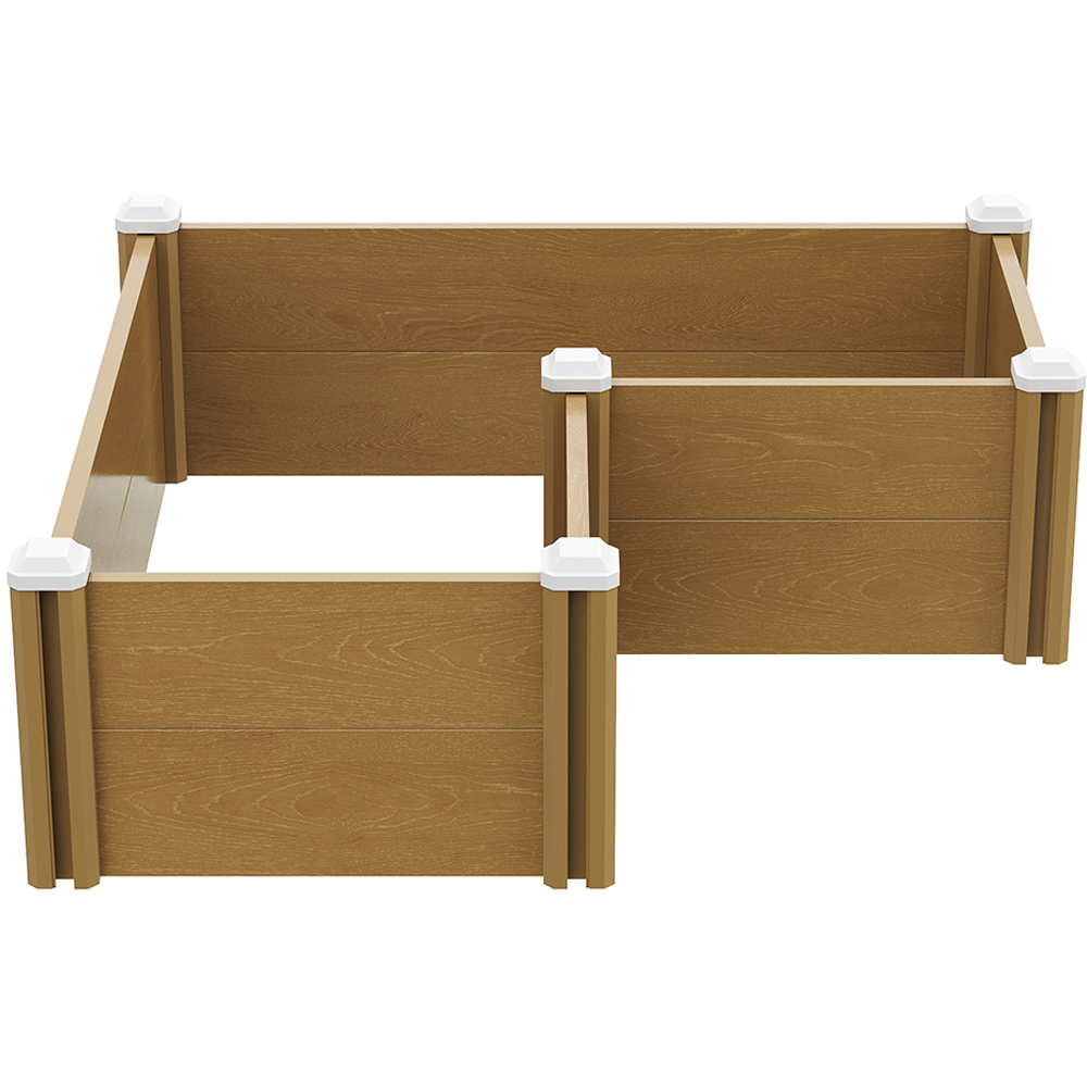 Living and Home Woodgrain Effect L-Shaped Plastic Raised Garden Bed 54 x 102cm Image 4