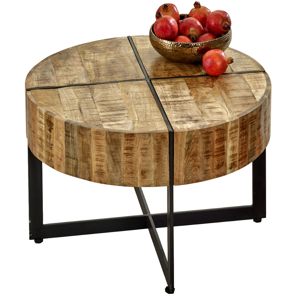 Brooklyn Surrey Metal Legs Solid Wood Coffee Table Image 2