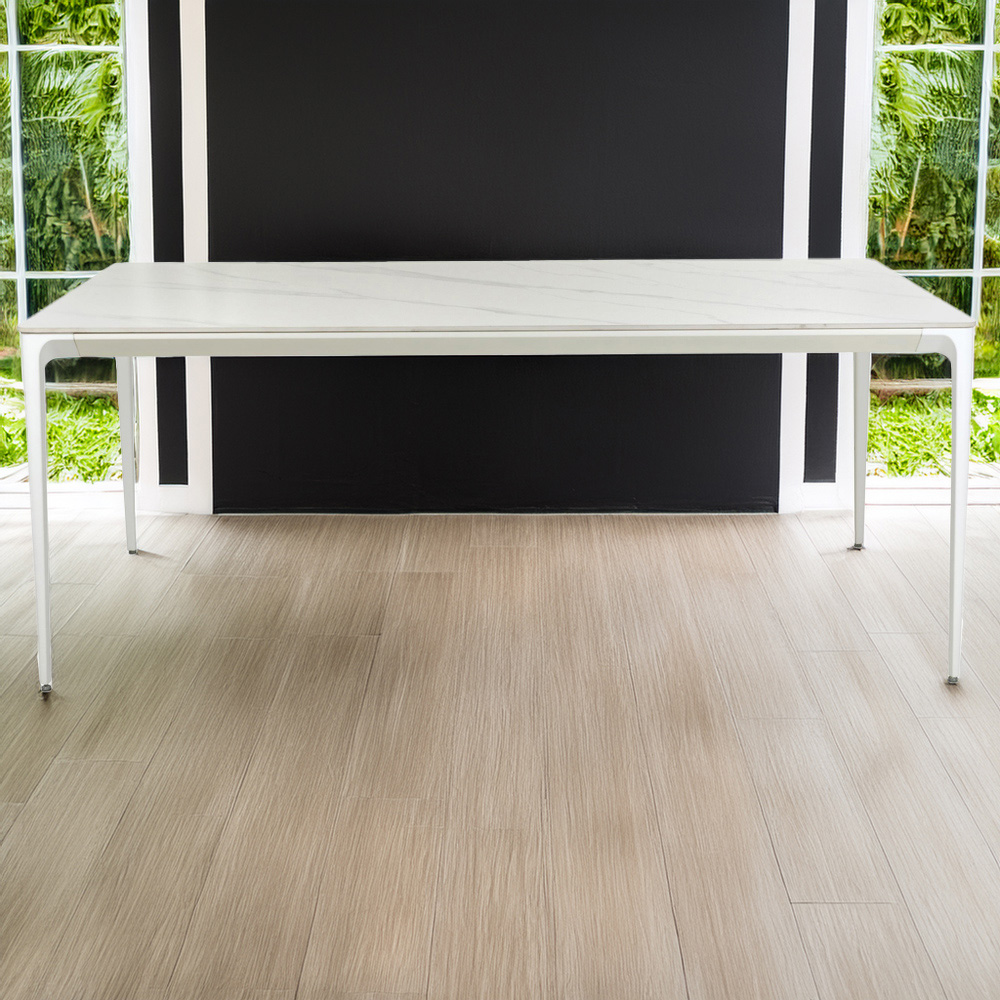 Shankar Montreal 6 Seater White Dining Table Image 1