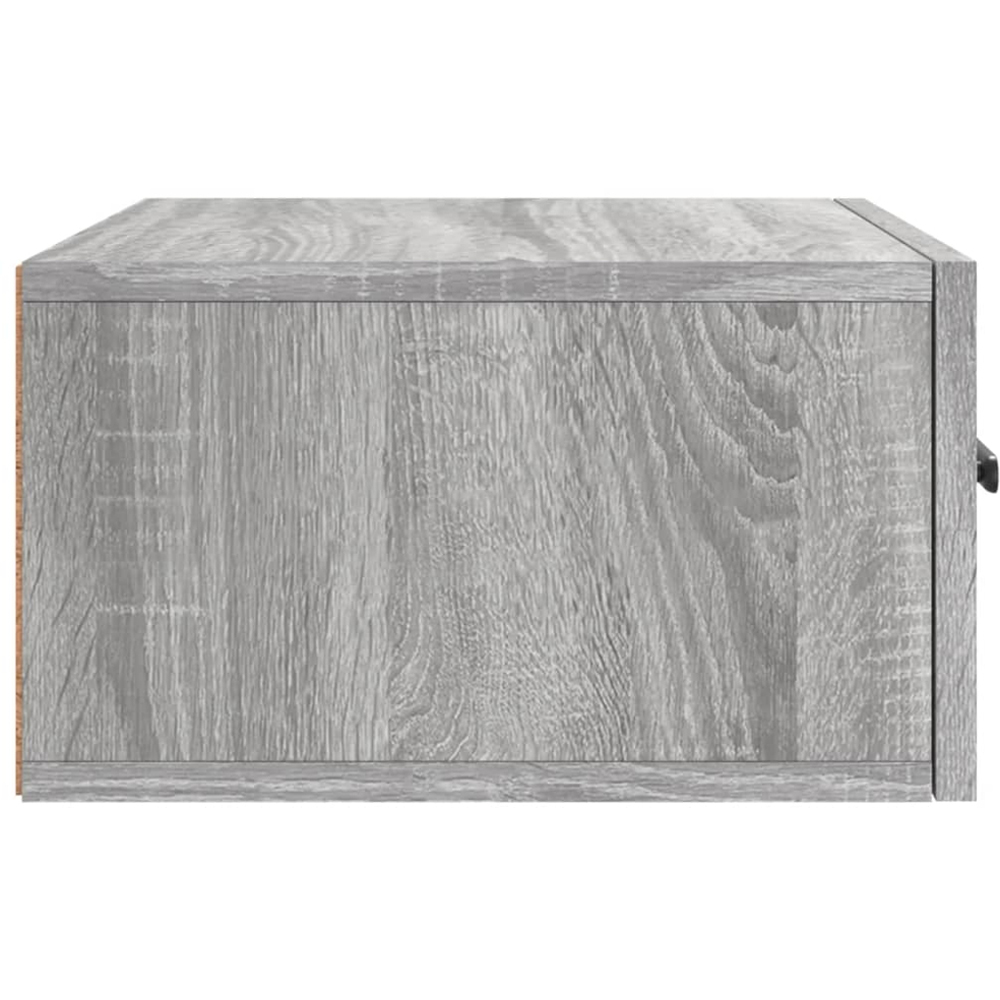 vidaXL Singe Drawer Grey Sonoma Oak Wall Mounted Bedside Table Image 7