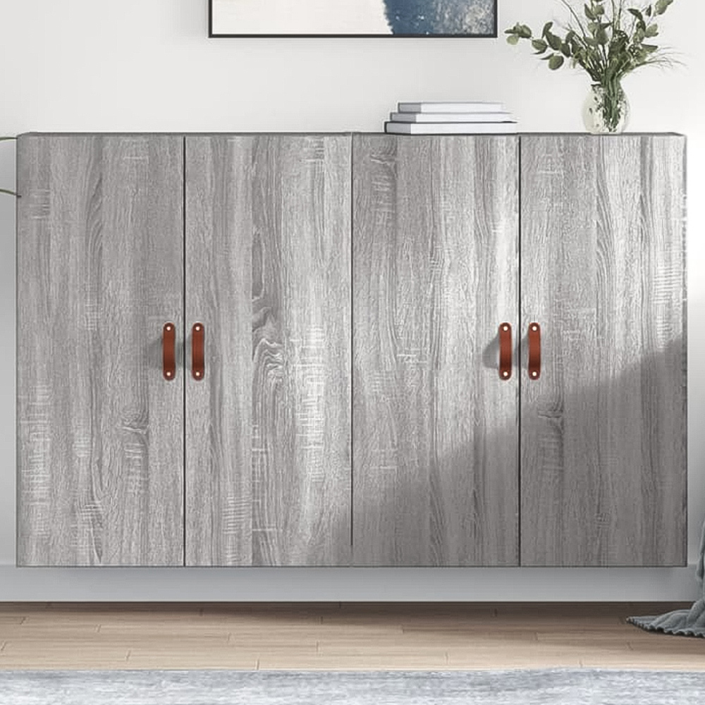 vidaXL 2 Door Grey Sonoma Wall Mounted Cabinet 2 Pack Image 1