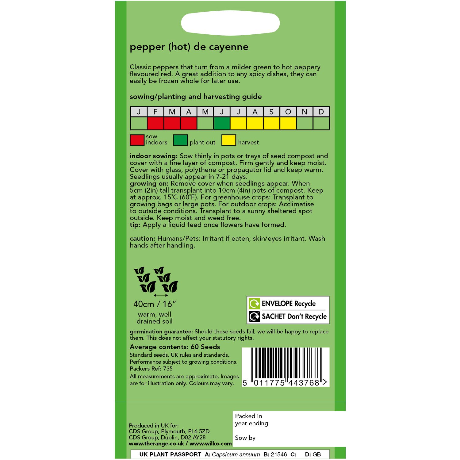 Wilko Hot Cayenne Pepper Seeds Image 2