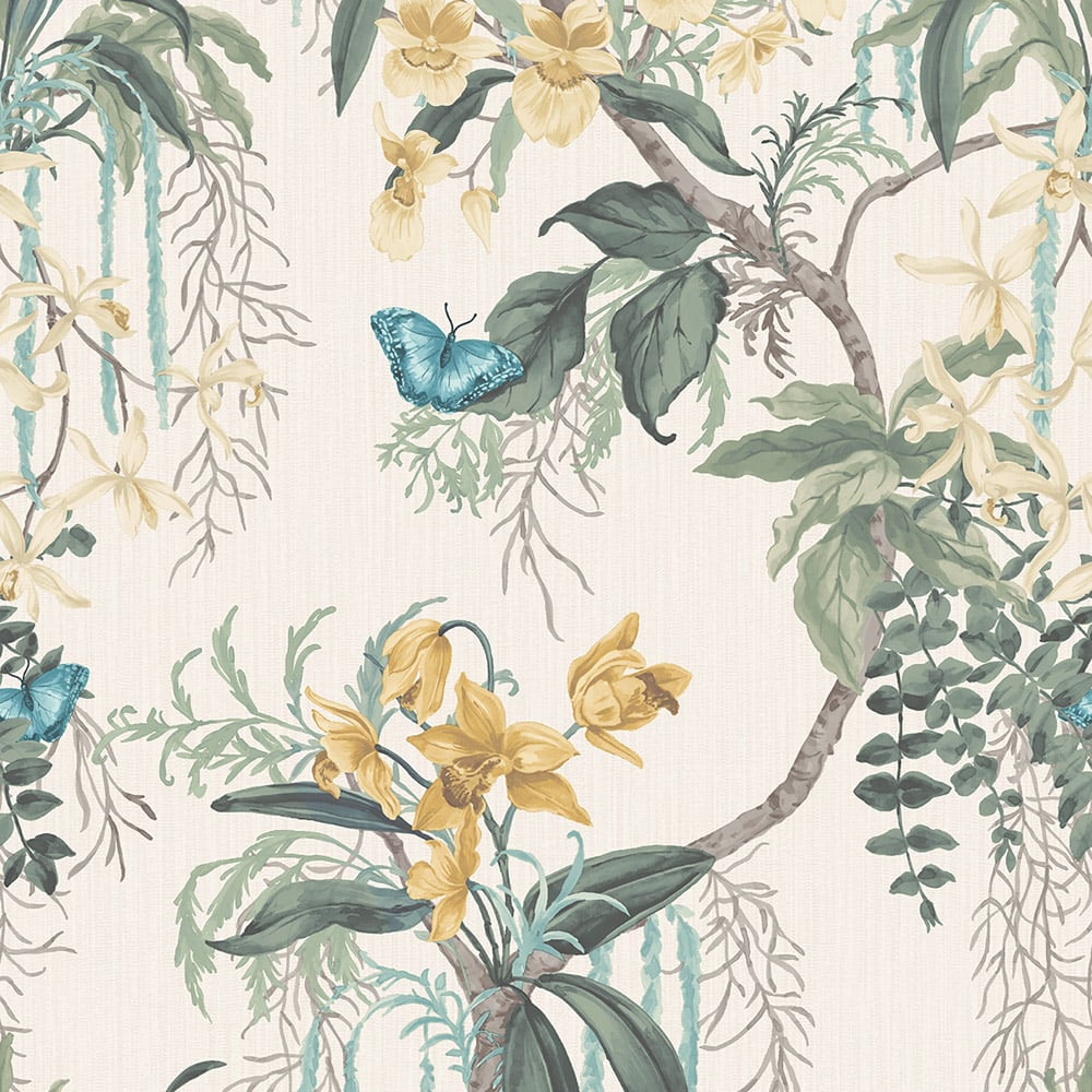 Belgravia Decor Suki  Green and Yellow Wallpaper Image 1