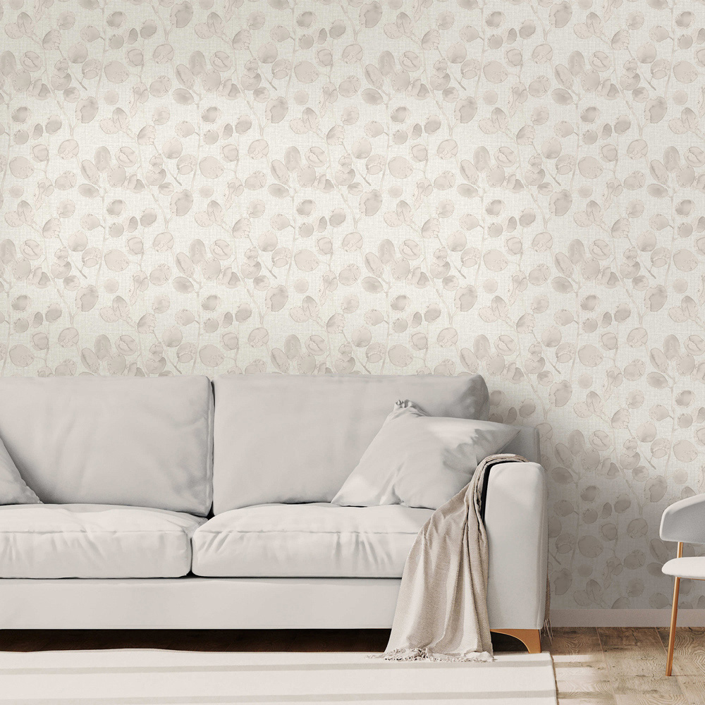 Rasch Wallpaper Eucalypto Beige and Dove Vinyl Wallpaper Image 3