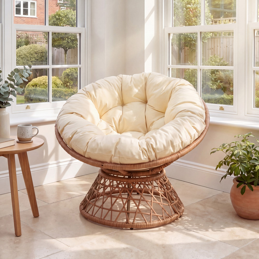 Artemis Home Liora Natural Swivel Papasan Chair Image 4
