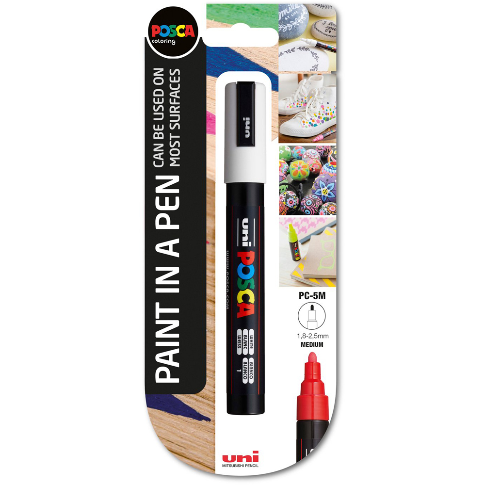 Uni Posca PC-5M Medium Marker Pen - White Image