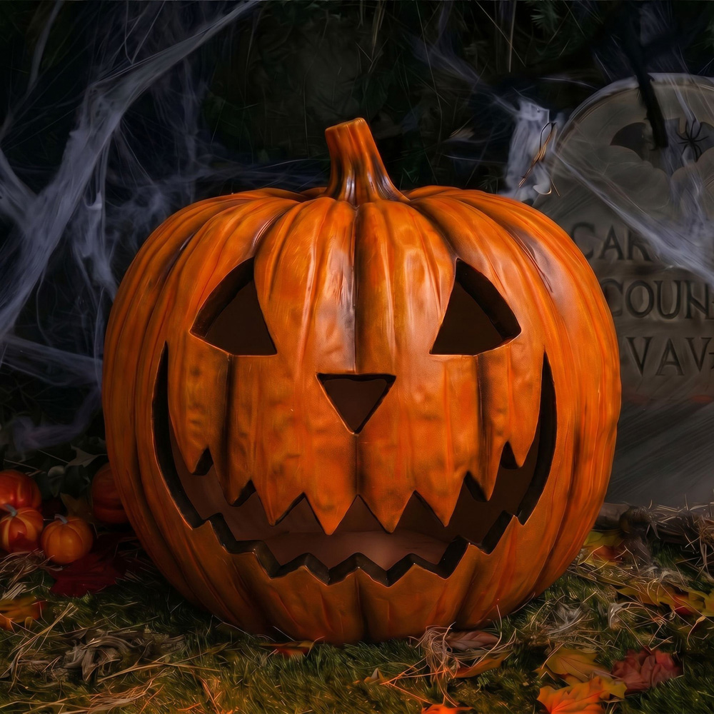 wilko Warm White LED Halloween Pumpkin Ornament 1.4ft Image 4