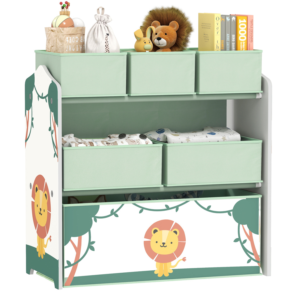 AIYAPLAY 3 Tier Green Kids Storage Shelf Image 2