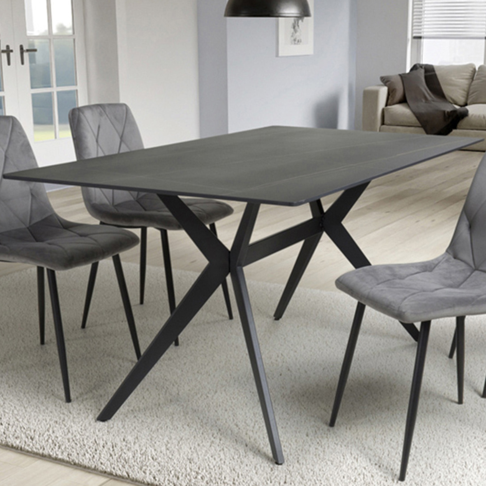 Timor 6 Seater Dining Table Black Image 1